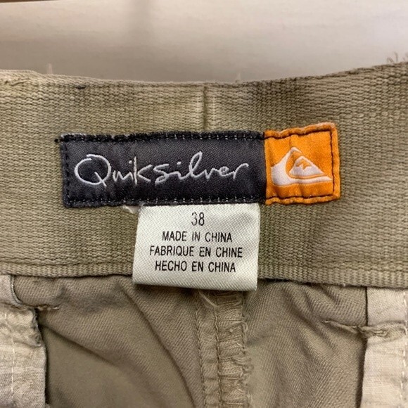 Quicksilver Tan Flat Front Chino 10" Inseam Shorts Size 38 - Picture 4 of 13